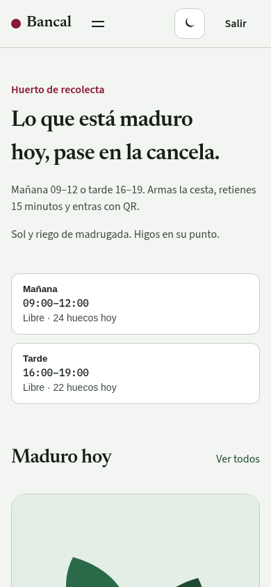 Bancal — U-pick orchard - Mobile view
