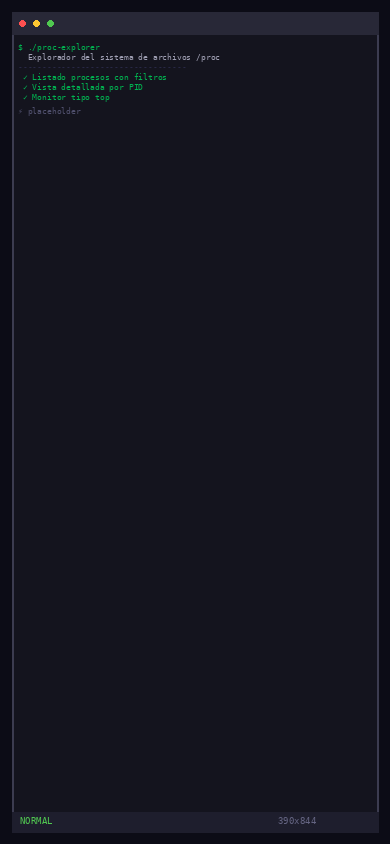 Proc Explorer - Vista mobile