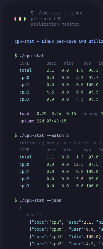 CPU Stat - Vista movil