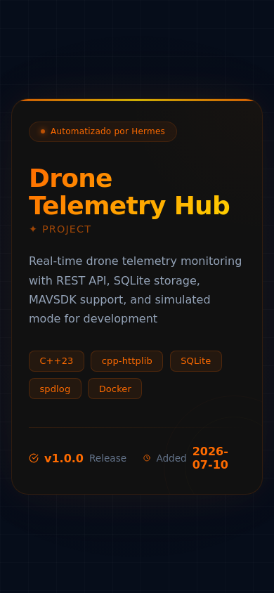 Drone Telemetry Hub - Vista móvil