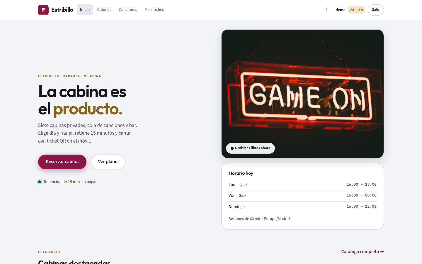 Estribillo — Cabinas de karaoke por franja