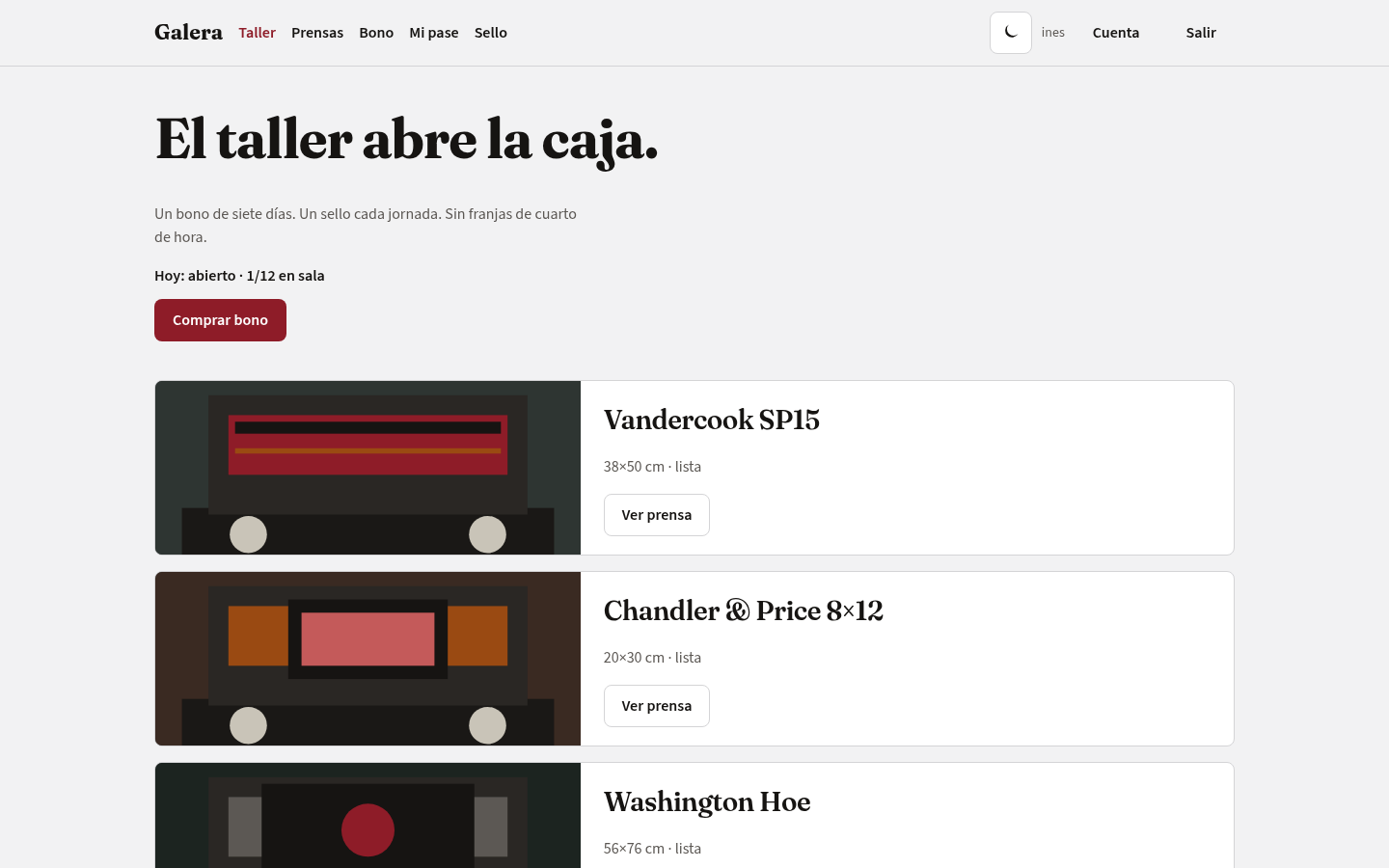 Galera — Neighbourhood letterpress studio
