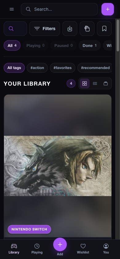 GameVault — Biblioteca · móvil