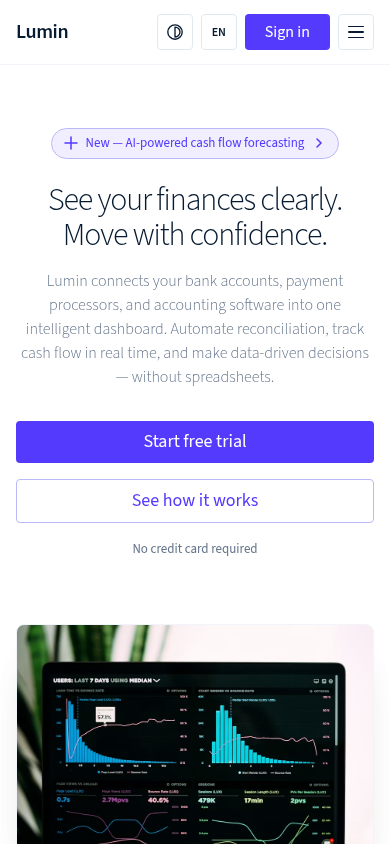 Lumin Platform - Vista móvil