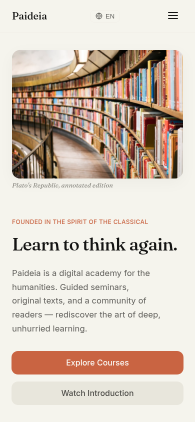 Paideia Academy - Vista móvil