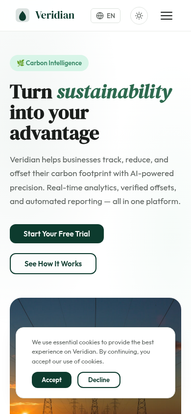 Veridian Carbon - Vista móvil