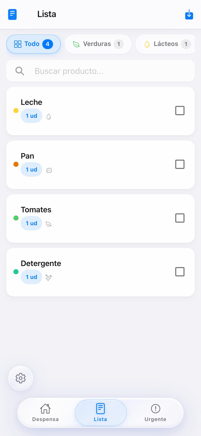 Lista de la compra — Lista · móvil