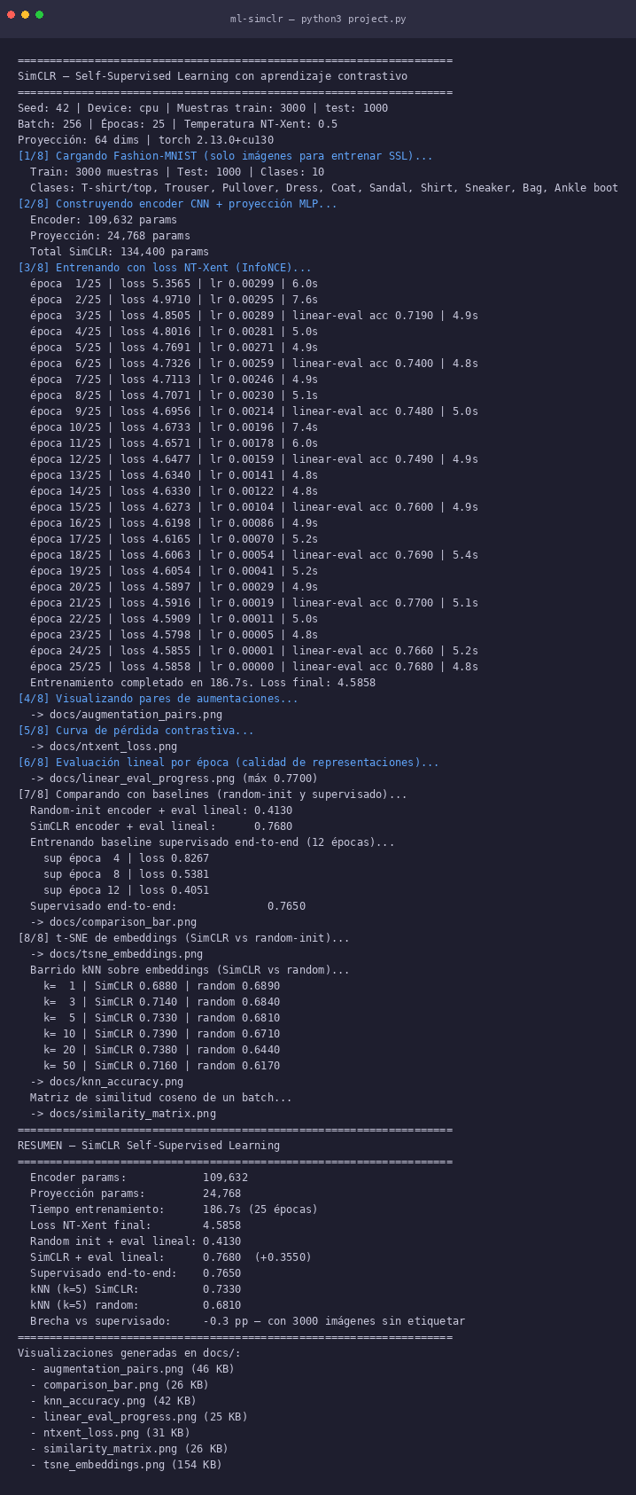 SimCLR — Self-Supervised Learning contrastivo