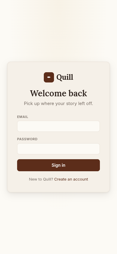 Quill - Vista móvil
