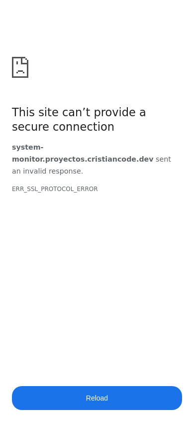 System Monitor - Mobile view