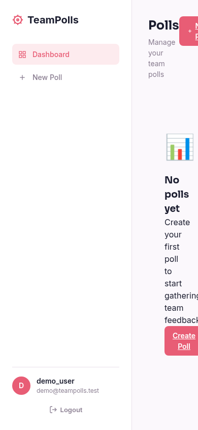 TeamPolls - Vista móvil