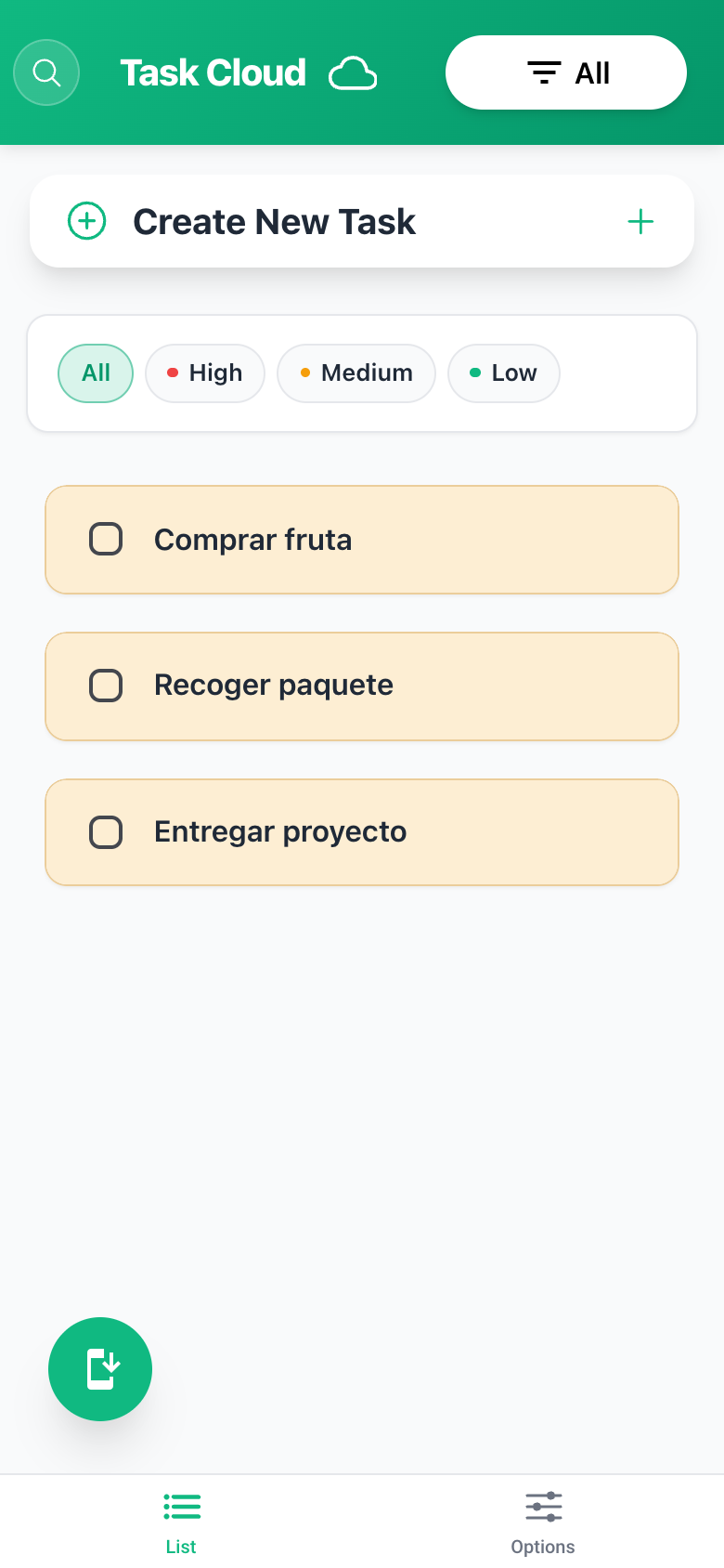 Task Cloud — List · mobile