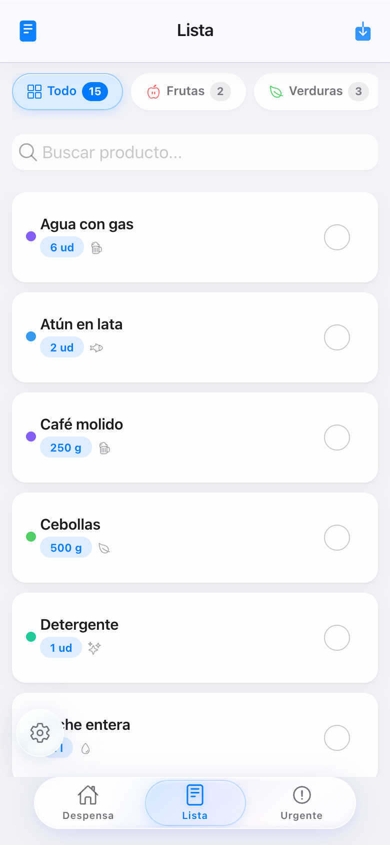Shopping list — List · mobile