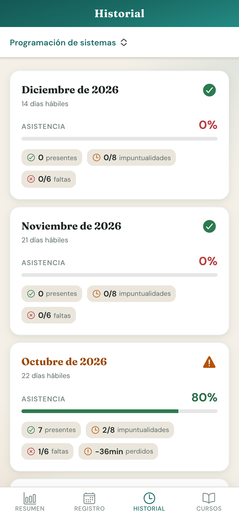Presencia — History · mobile